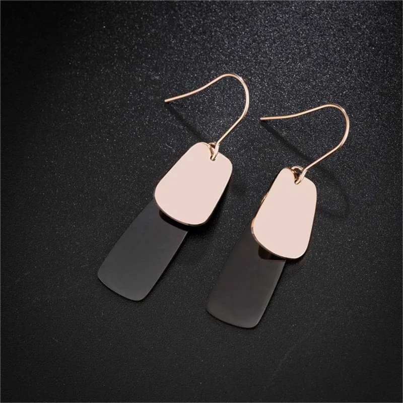 Black & Rose Goldtone Scale Drop Earring made by Zulily
