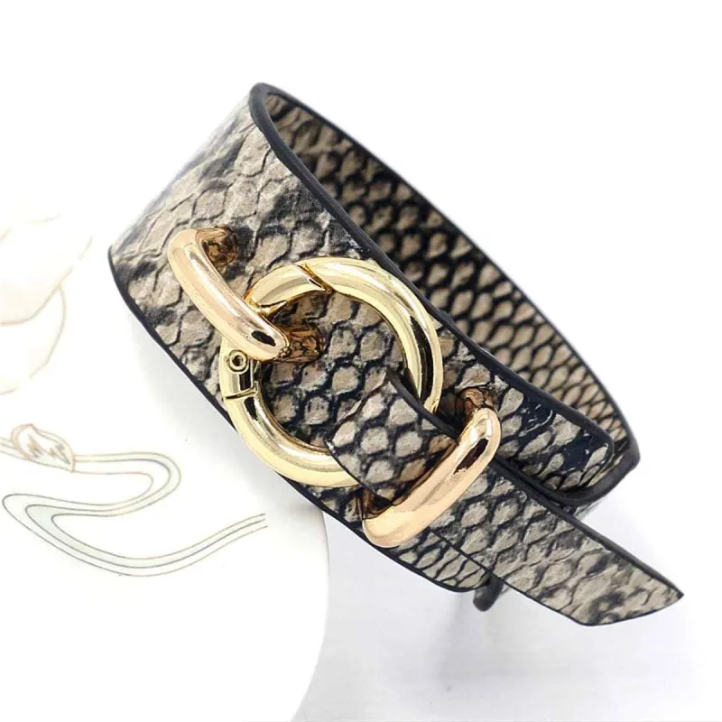 Black & Gray Polystyrene Snake Print Buckle Bracelet made by Zulily