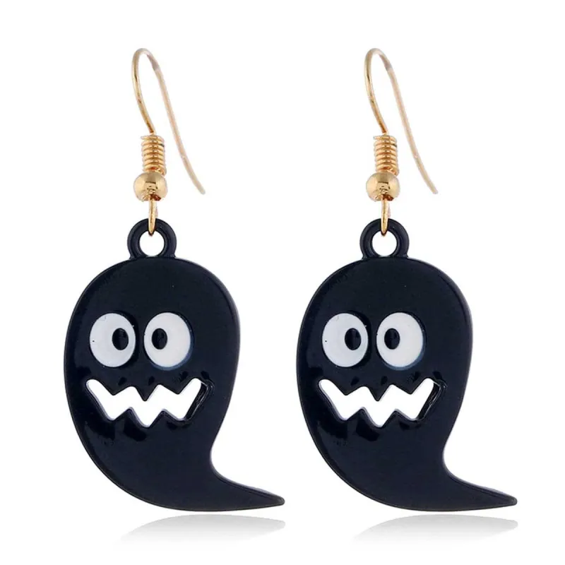 Black & Goldtone Ghost Drop Earrings made by Zulily