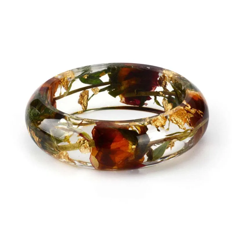 Amber & Green Dried Flower Bangle made by Zulily
