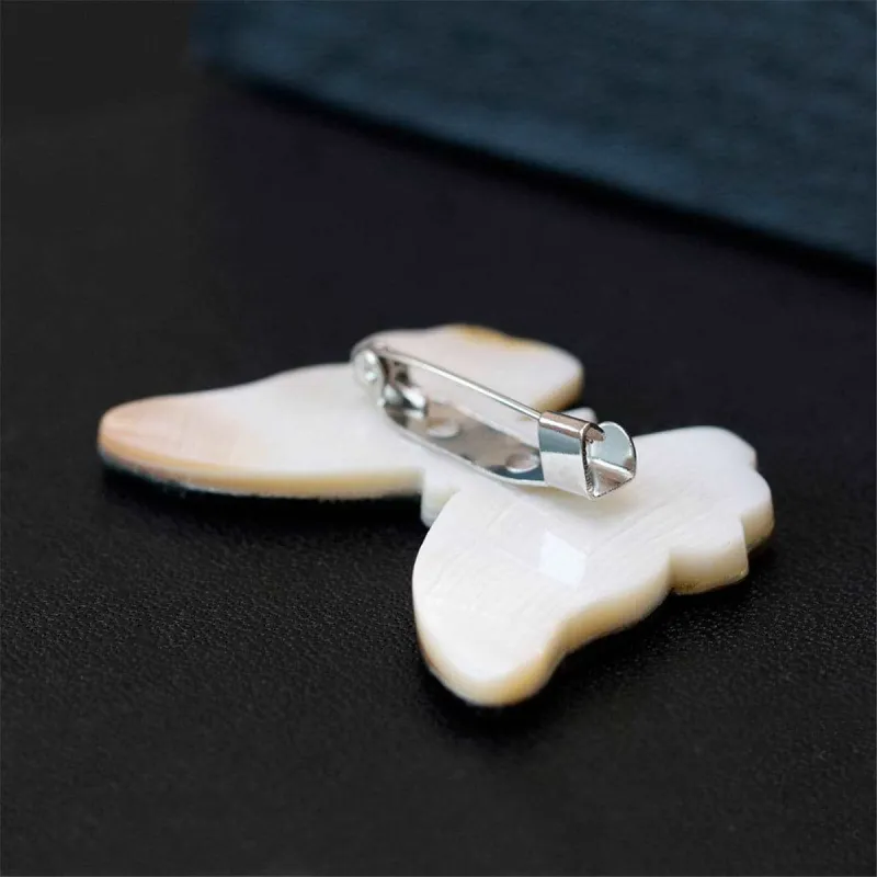 Abalone & Silvertone Butterfly Brooch made by Zulily