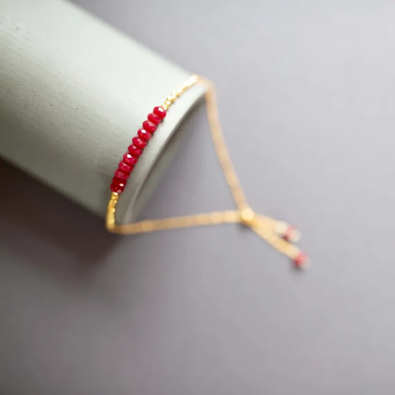 Red Jade Adjustable Stacking Bracelet made by Zulily