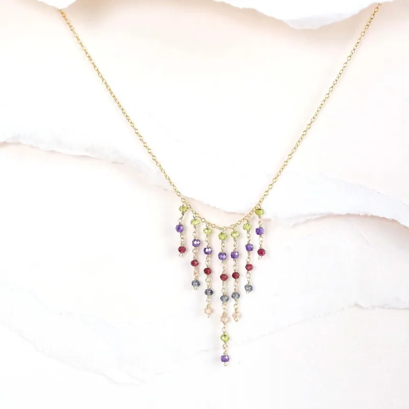 Rainbow Mini Fringe Necklace made by Zulily