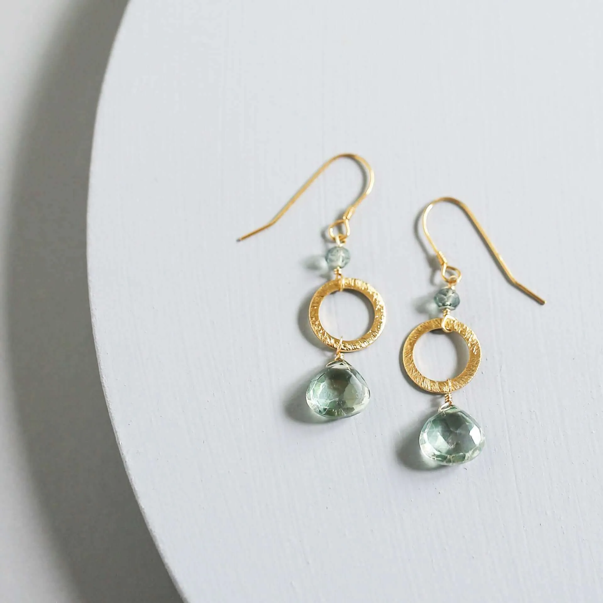 The Airie Earring - Green Amethyst Gold sold by Zulily product image thumbnail 2