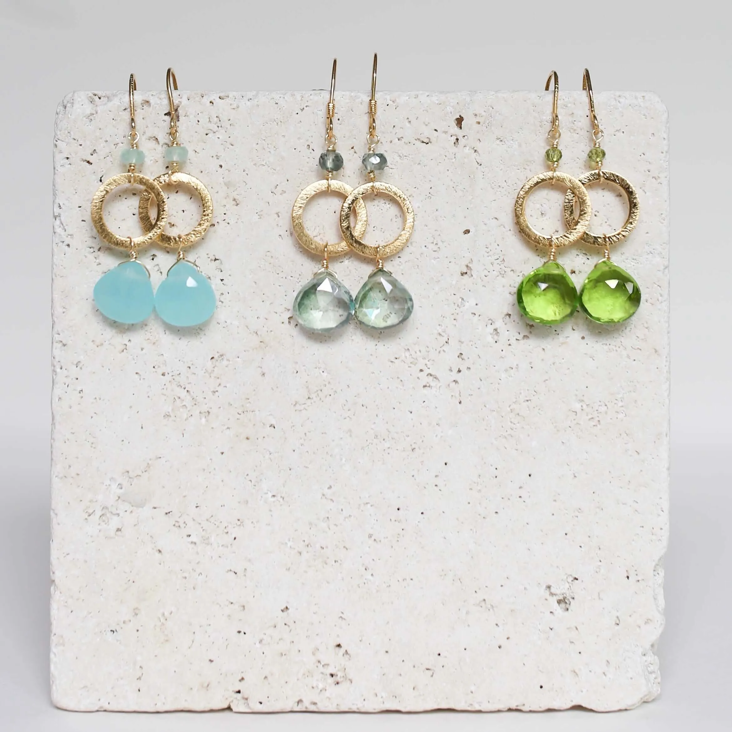 The Airie Earring - Green Amethyst Gold sold by Zulily product image thumbnail 3