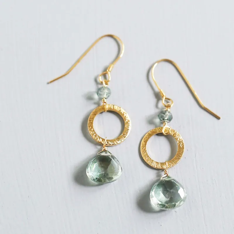 The Airie Earring - Green Amethyst Gold made by Zulily