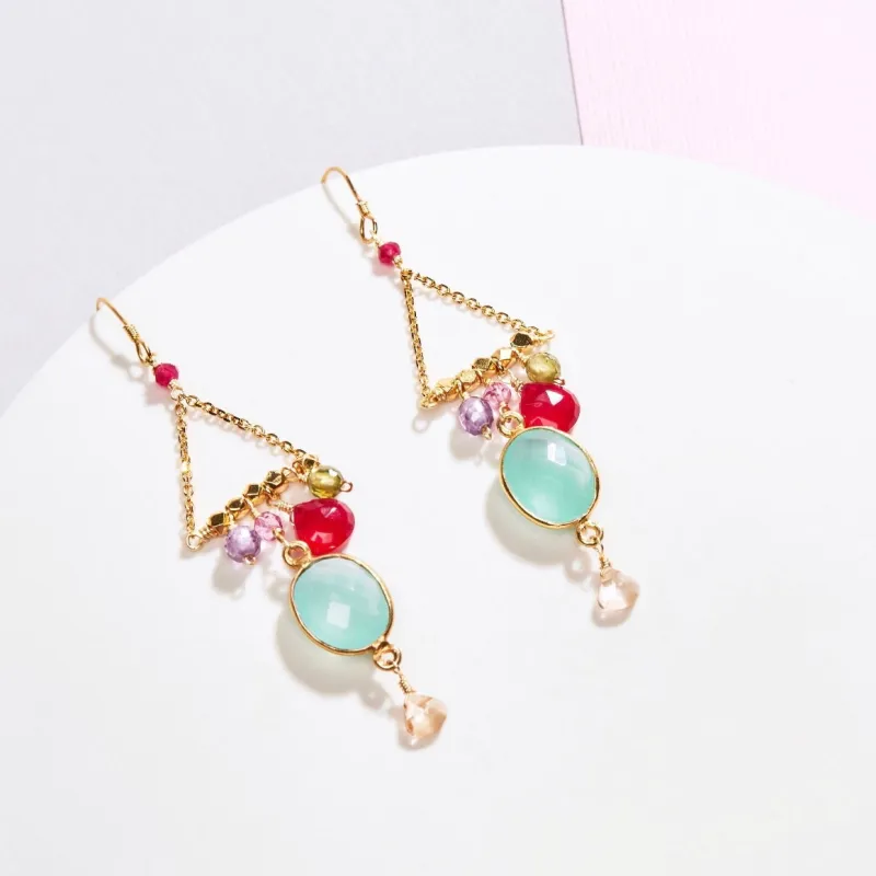 Rainbow Chandie Earrings made by Zulily