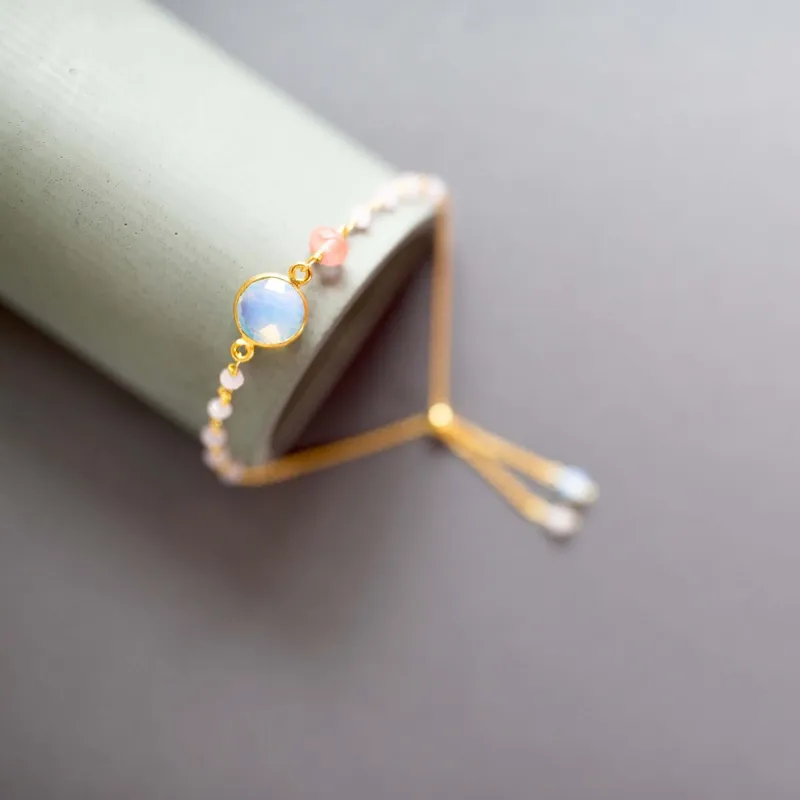 Opal Quartz Adjustable Gemstone Bracelet made by Zulily