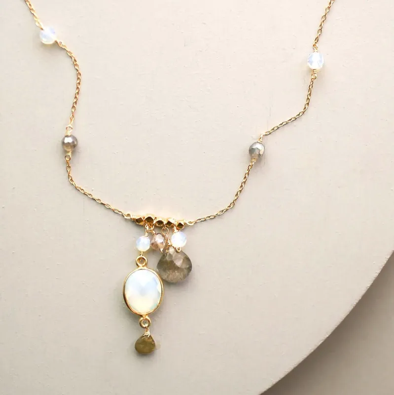Opalite Bezel Necklace made by Zulily