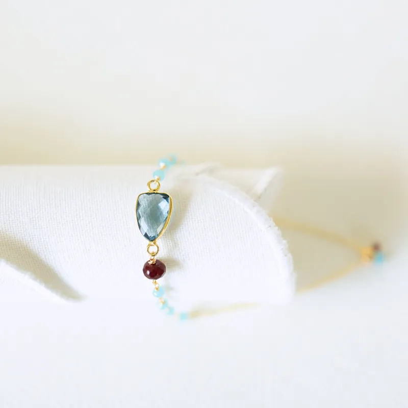 London Blue Quartz Gold Isla Bracelet made by Zulily