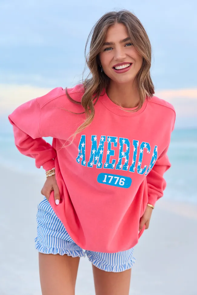 America Star 1776 Light Red Graphic Sweatshirt sold by Zulily
