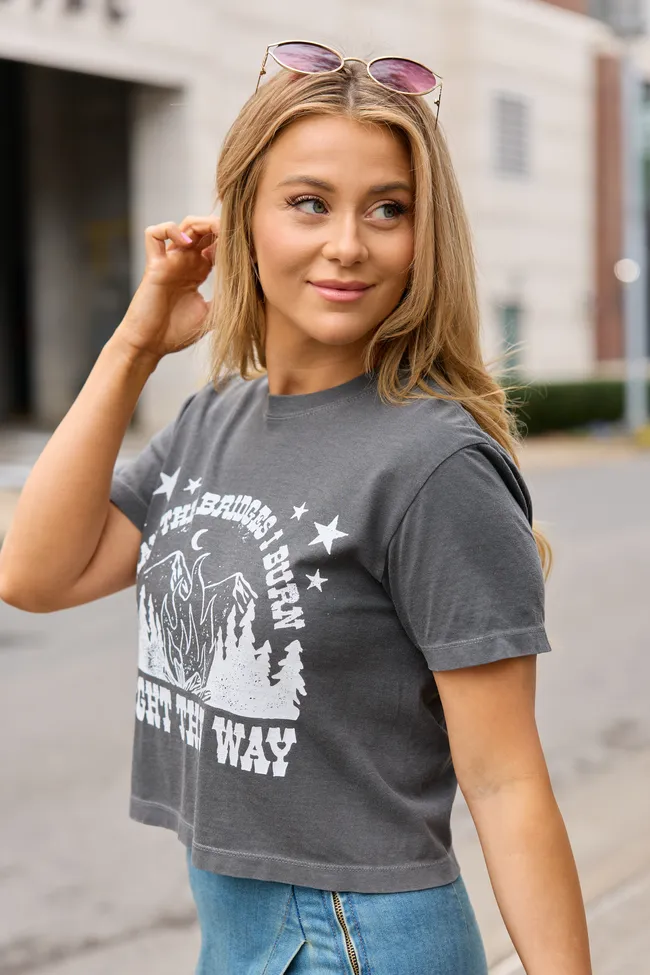 Bridges I Burn Dark Grey Boxy Graphic Tee sold by Zulily product image thumbnail 4