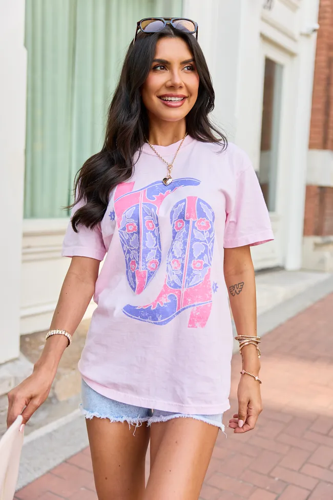 Floral Boots Light Pink Graphic Tee sold by Zulily product image thumbnail 2