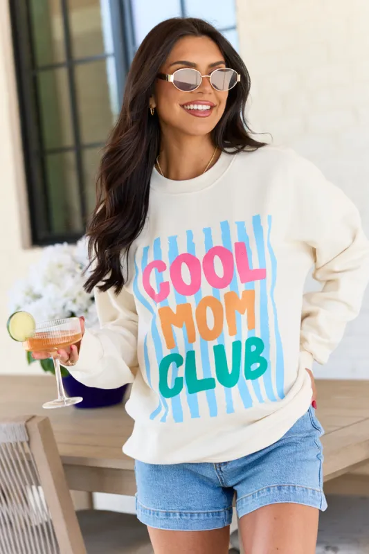 Cool Mom Club Cream Graphic Sweatshirt made by Pink Lily