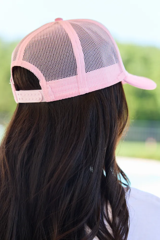 Mahj Multi White/Pink Embroidered Trucker Hat sold by Zulily product image thumbnail 4