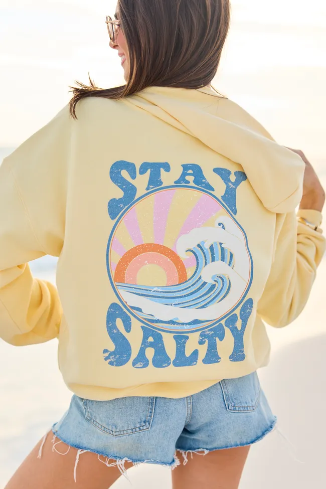 Stay Salty Yellow Graphic Hoodie sold by Zulily