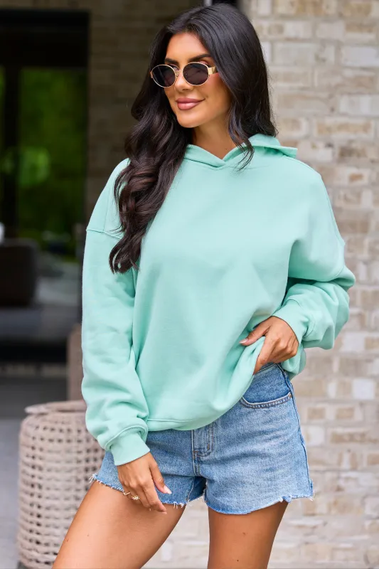 Everyday Ease Mint Hoodie made by Pink Lily