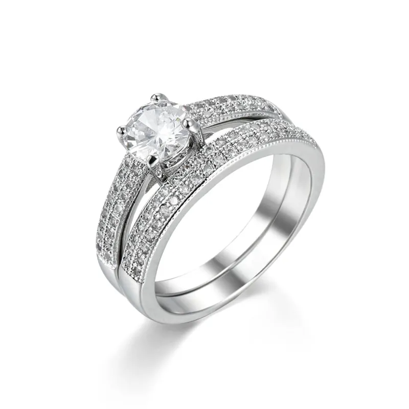 Crystal & Cubic Zirconia Pavé Stacking Ring Set made by Zulily