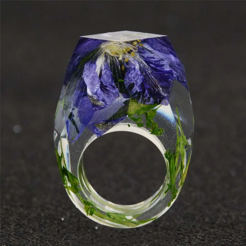 Purple & Green Dried Flower Ring made by Zulily