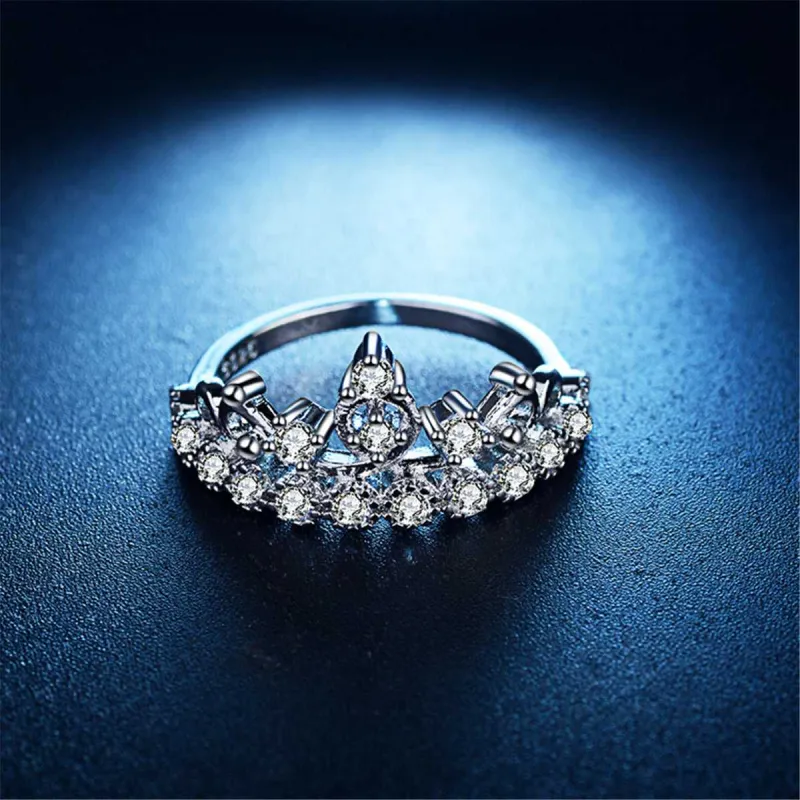 Cubic Zirconia & Silvertone Crown Ring made by Zulily