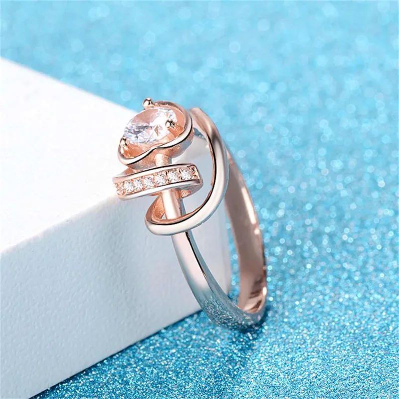 Clear Crystal & Cubic Zirconia Heart Rose Blossom Ring made by Zulily