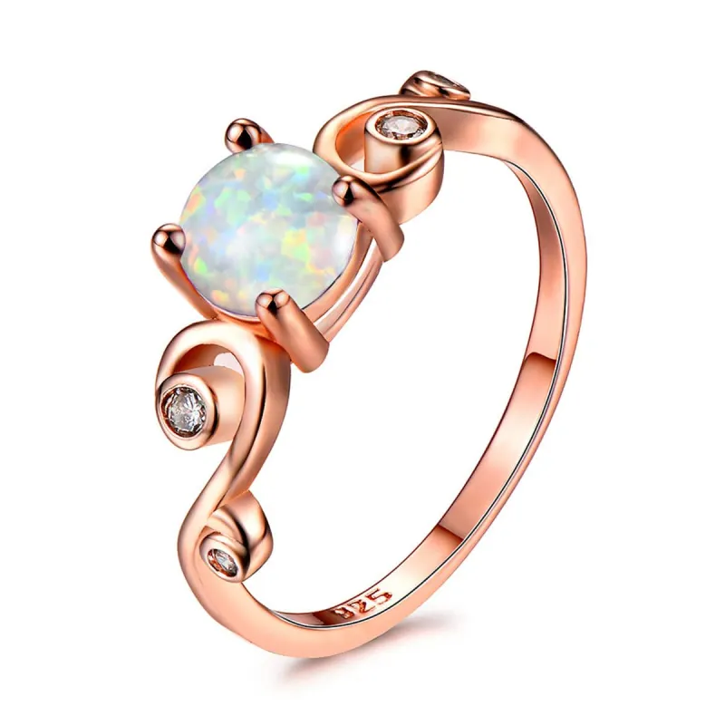 Opal & Cubic Zirconia Wave Ring made by Zulily