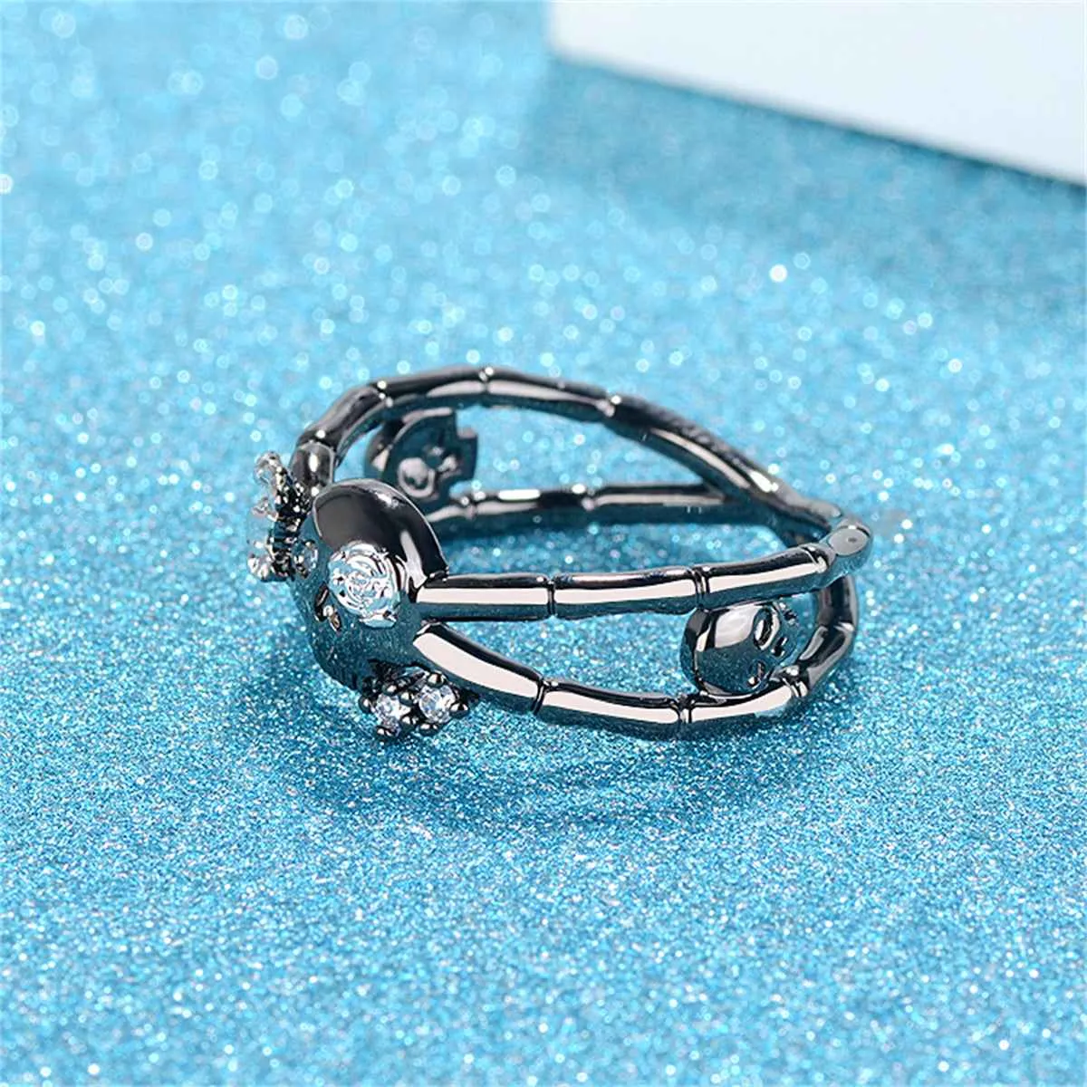 Cubic Zirconia & Two-Tone Miss Skull Ring sold by Zulily product image thumbnail 2