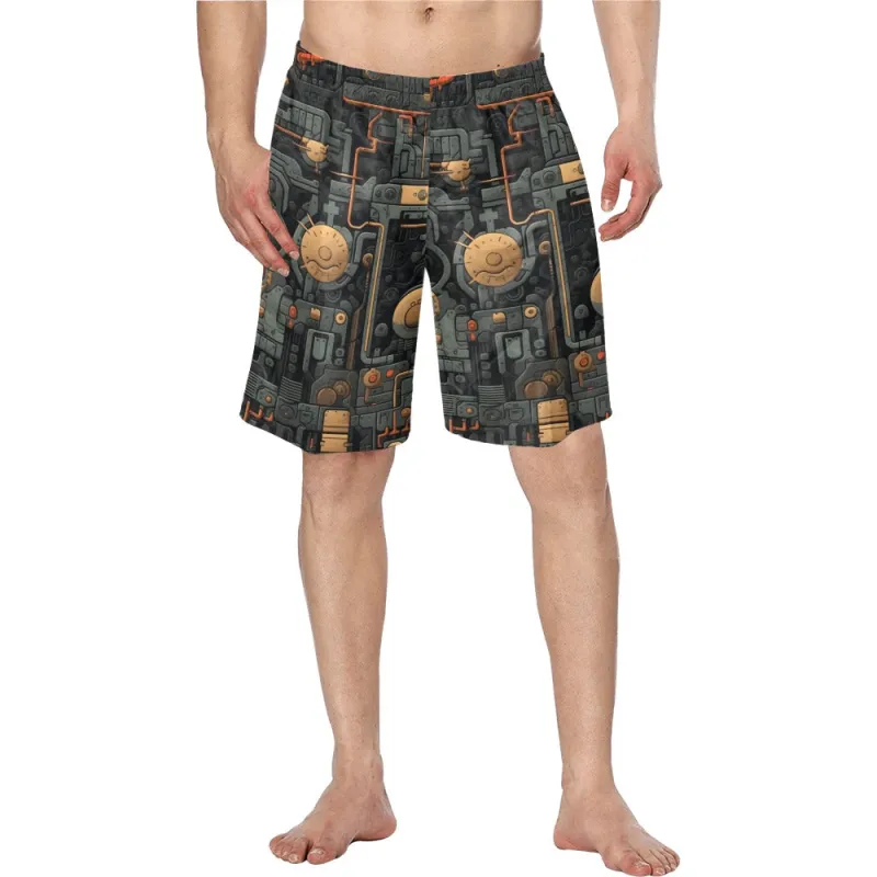 Baha Ranch Cyber Digital Gaming Men's Beach Board Swim Shorts made by Zulily