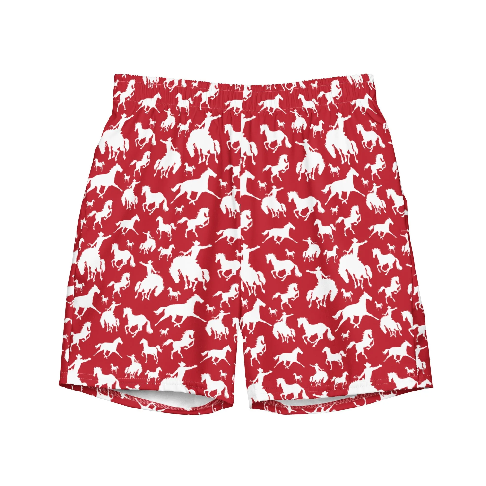 Baha Ranch Yeehaw Red Rodeo Cowboy Men's Swim Trunks sold by Zulily