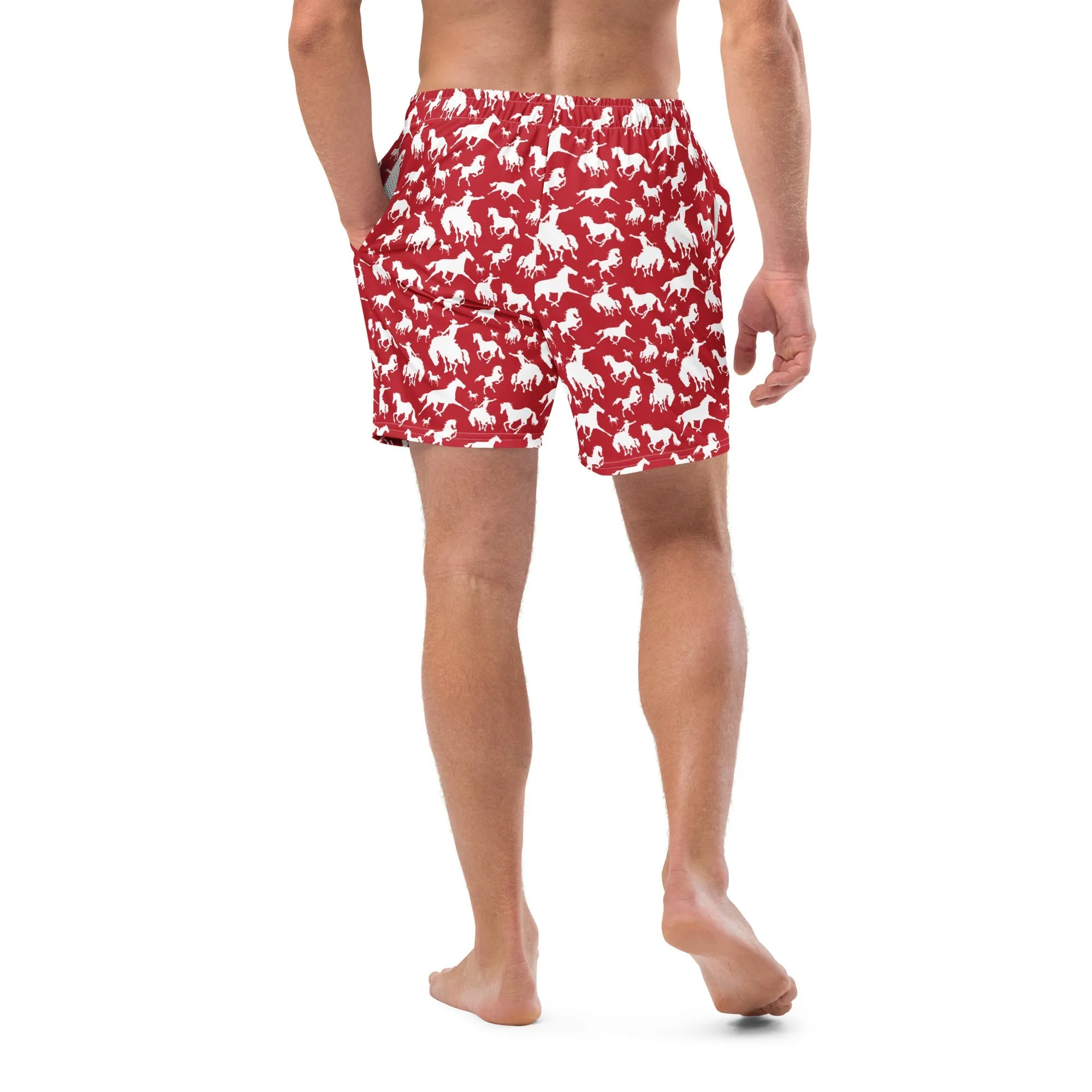 Baha Ranch Yeehaw Red Rodeo Cowboy Men's Swim Trunks sold by Zulily product image thumbnail 2