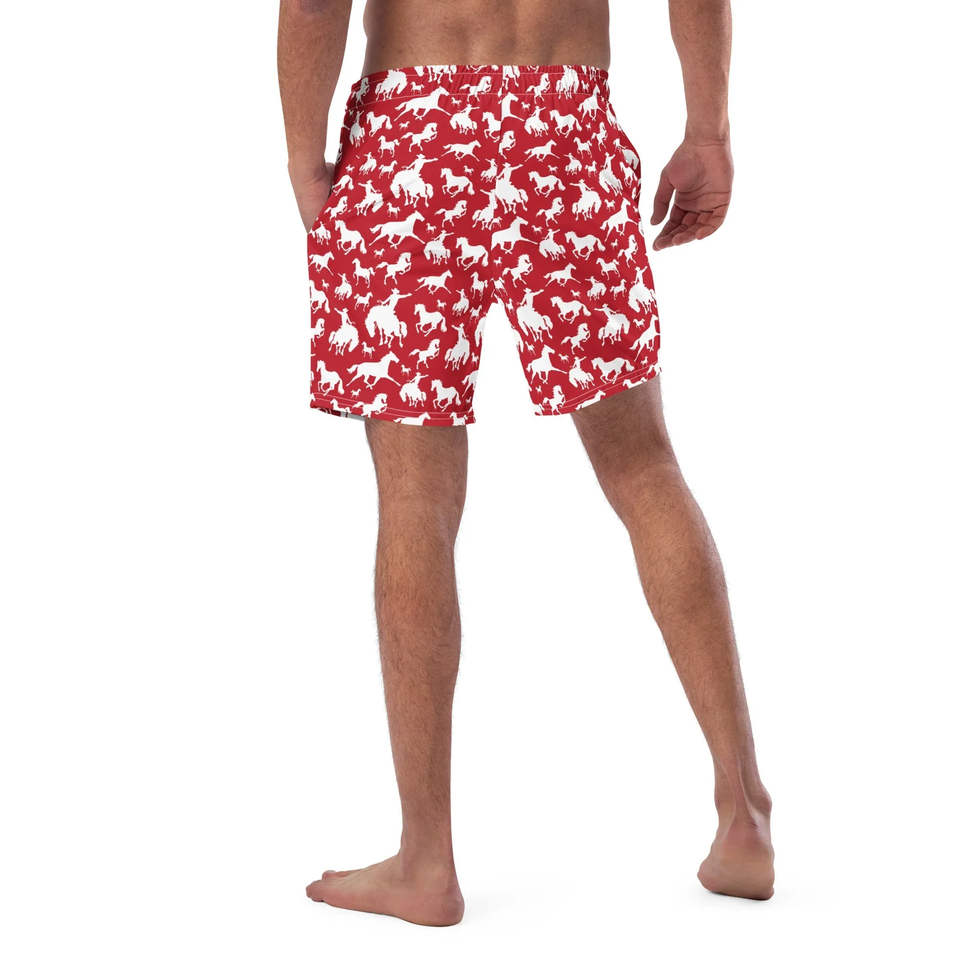 Baha Ranch Yeehaw Red Rodeo Cowboy Men's Swim Trunks sold by Zulily product image thumbnail 3