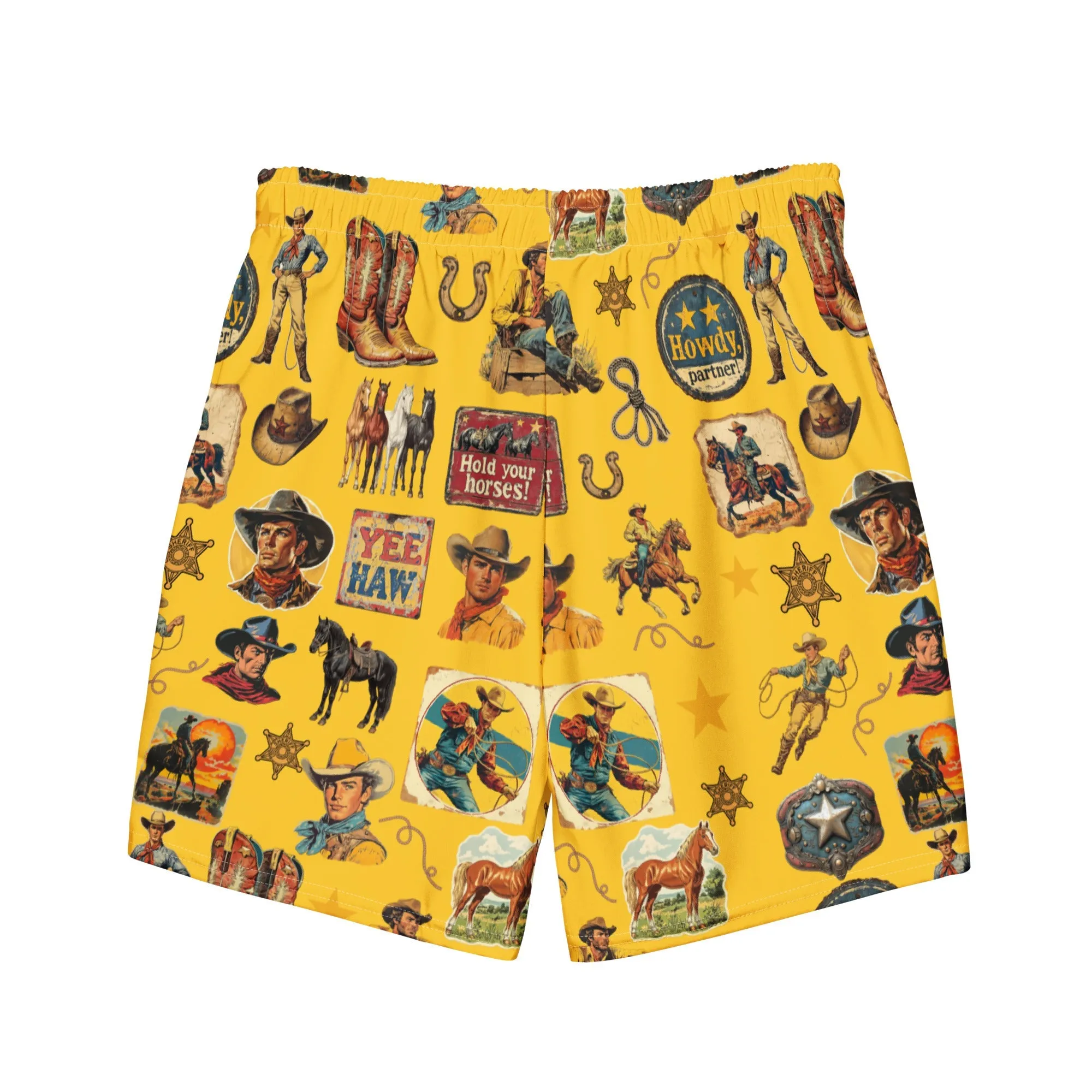 YEEHAW Vintage Cowboy Collage Western Swim Trunks Shorts sold by Zulily product image thumbnail 2