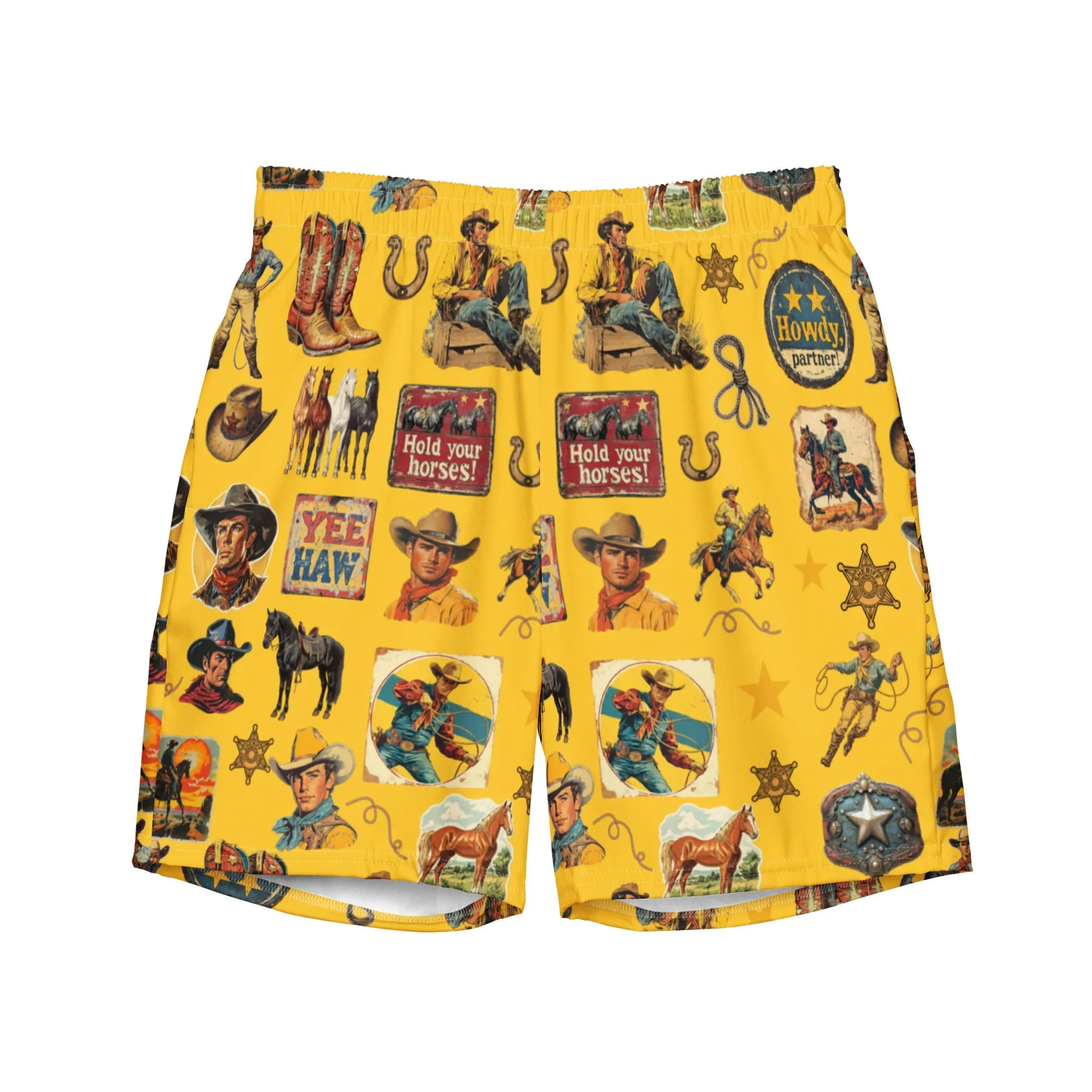 YEEHAW Vintage Cowboy Collage Western Swim Trunks Shorts sold by Zulily product image thumbnail 3