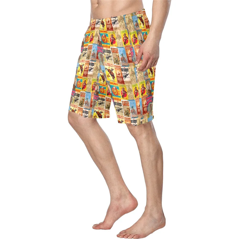 Vintage Rodeo Poster Mens Western Swim Trunks Shorts sold by Zulily product image thumbnail 4