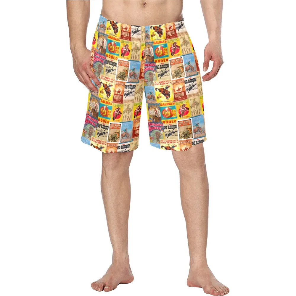 Vintage Rodeo Poster Mens Western Swim Trunks Shorts sold by Zulily