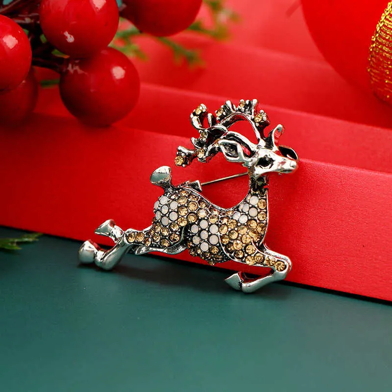 Cubic Zirconia & Silvertone Reindeer Brooch made by Zulily