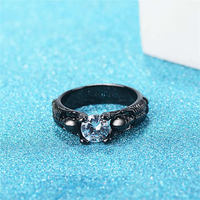 Crystal & Black-Tone Skeleton Ring made by Zulily