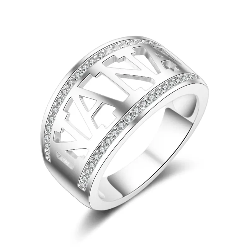 Cubic Zirconia & Silvertone 'Nana' Ring made by Zulily