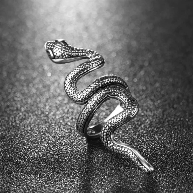 Silvertone Snake Band Ring made by Zulily