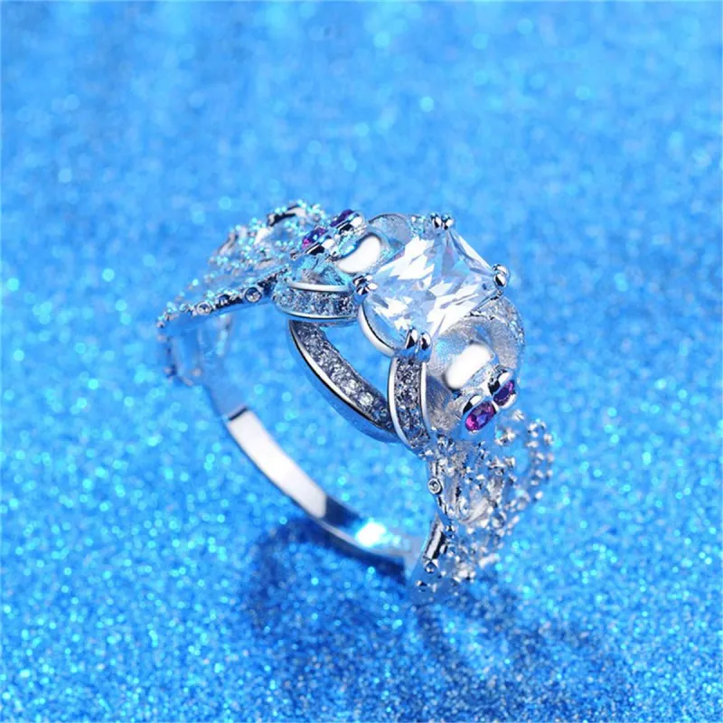 Crystal & Cubic Zirconia Openwork Skull Ring made by Zulily