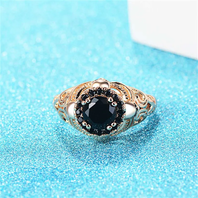 Black Crystal & Cubic Zirconia Goldtone Skull Ring made by Zulily
