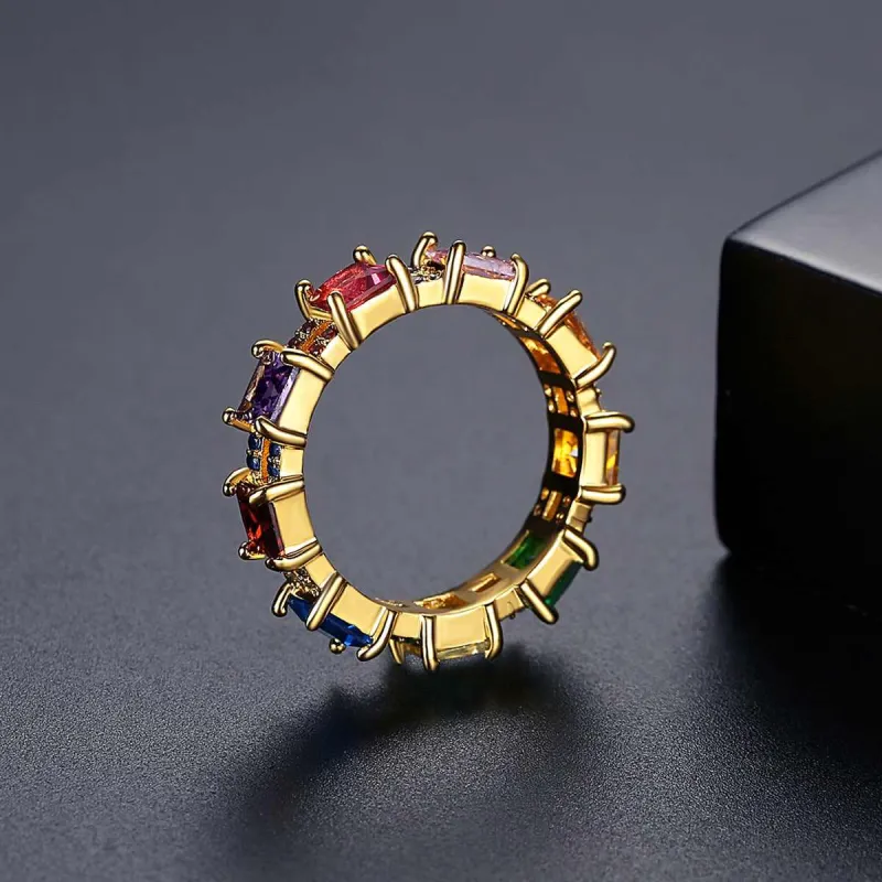Multicolor Crystal & Cubic Zirconia Princess-Cut Band made by Zulily