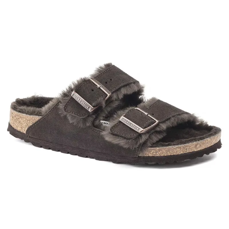 [1020566] Unisex Birkenstock Arizona Shearling Suede Leather (regular Width) made by Birkenstock