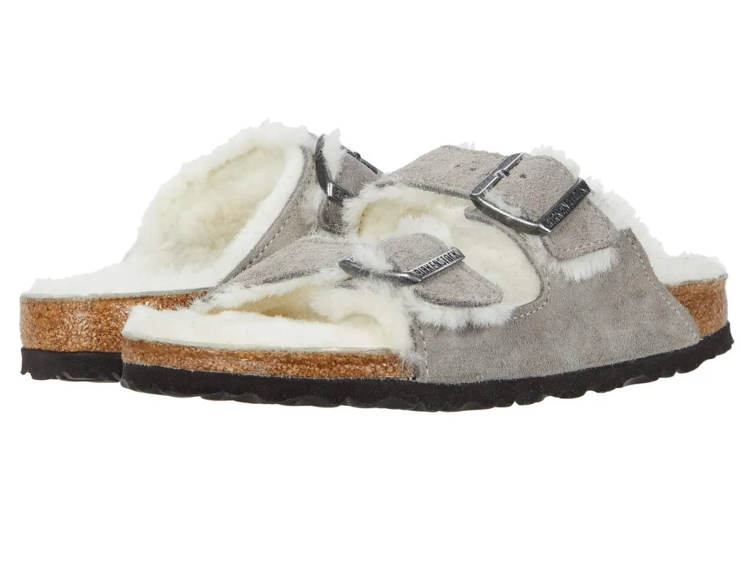 [1017402] Unisex Birkenstock Arizona Shearling Suede Leather (regular Width) made by Birkenstock