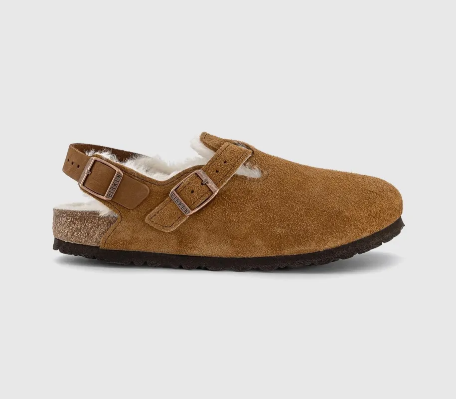 Birkenstock Tokio Inside Shearling Suede Leather Clogs Regular made by Birkenstock