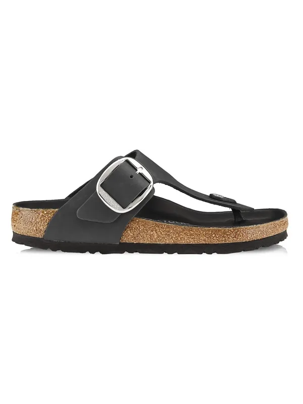 Birkenstock Gizeh Big Buckle Oiled Leather Toe Post Sandals made by Birkenstock