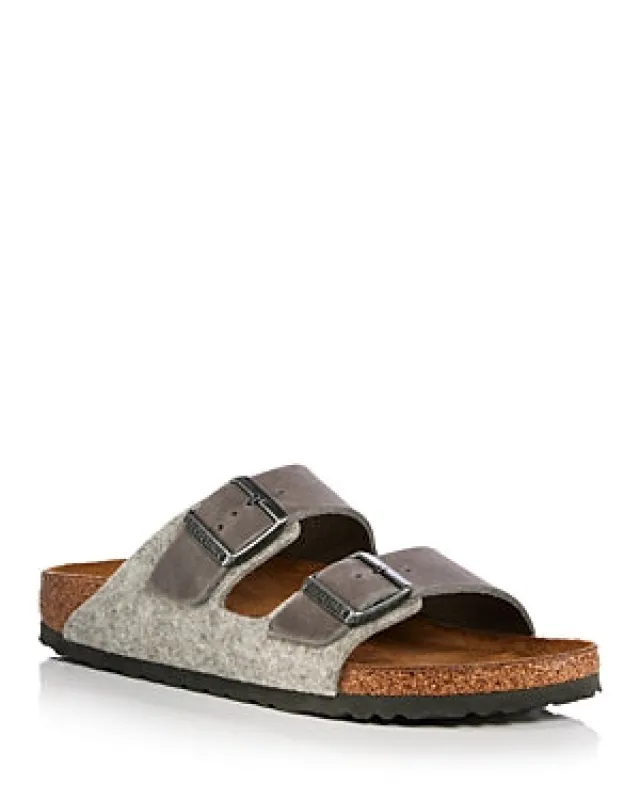 Birkenstock Arizona Leather Textile Sandals Narrow made by Birkenstock