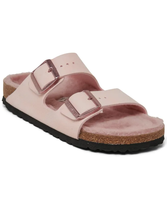 Birkenstock Arizona Microfiber Shearling Desert Dust Sandals Regular made by Birkenstock