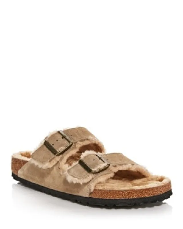 Birkenstock Arizona Shearling Suede Leather Sandals Regular made by Birkenstock