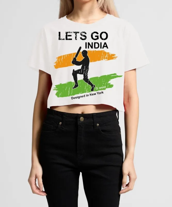 G West Women Cricket Lets Go India T-Shirt made by G West